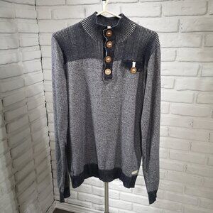 Noize Prem. Grmnt Men's Size XL Navy 4 Button Closure Long Sleeves Sweater